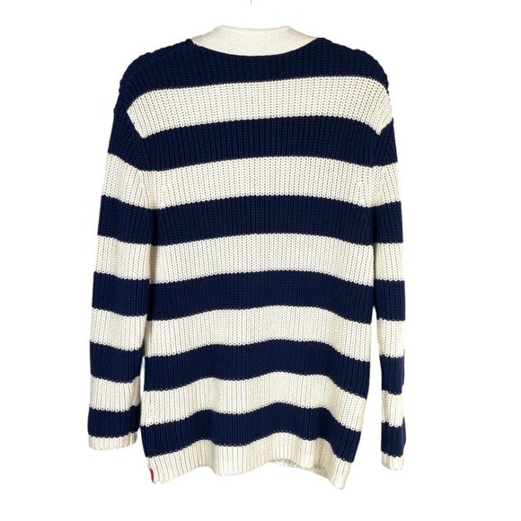 NWT Kule The Tempest Long Sleeve Button Front Cardigan Sweater Navy Cream Size S - Picture 7 of 8